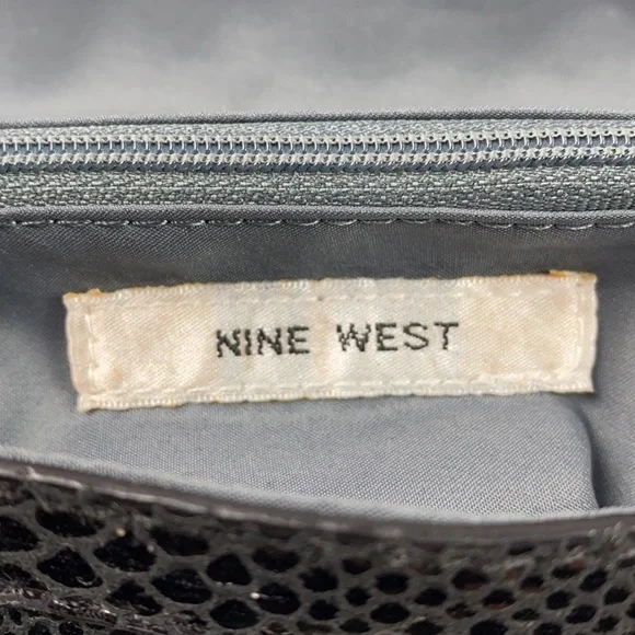 NINE WEST Black Snake Print Clutch/Wristlet Bag - Picture 15 of 17
